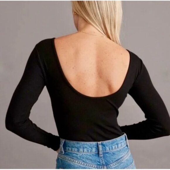 Lexi Ribbed Scoopback Bodysuit - Picture 3 of 6